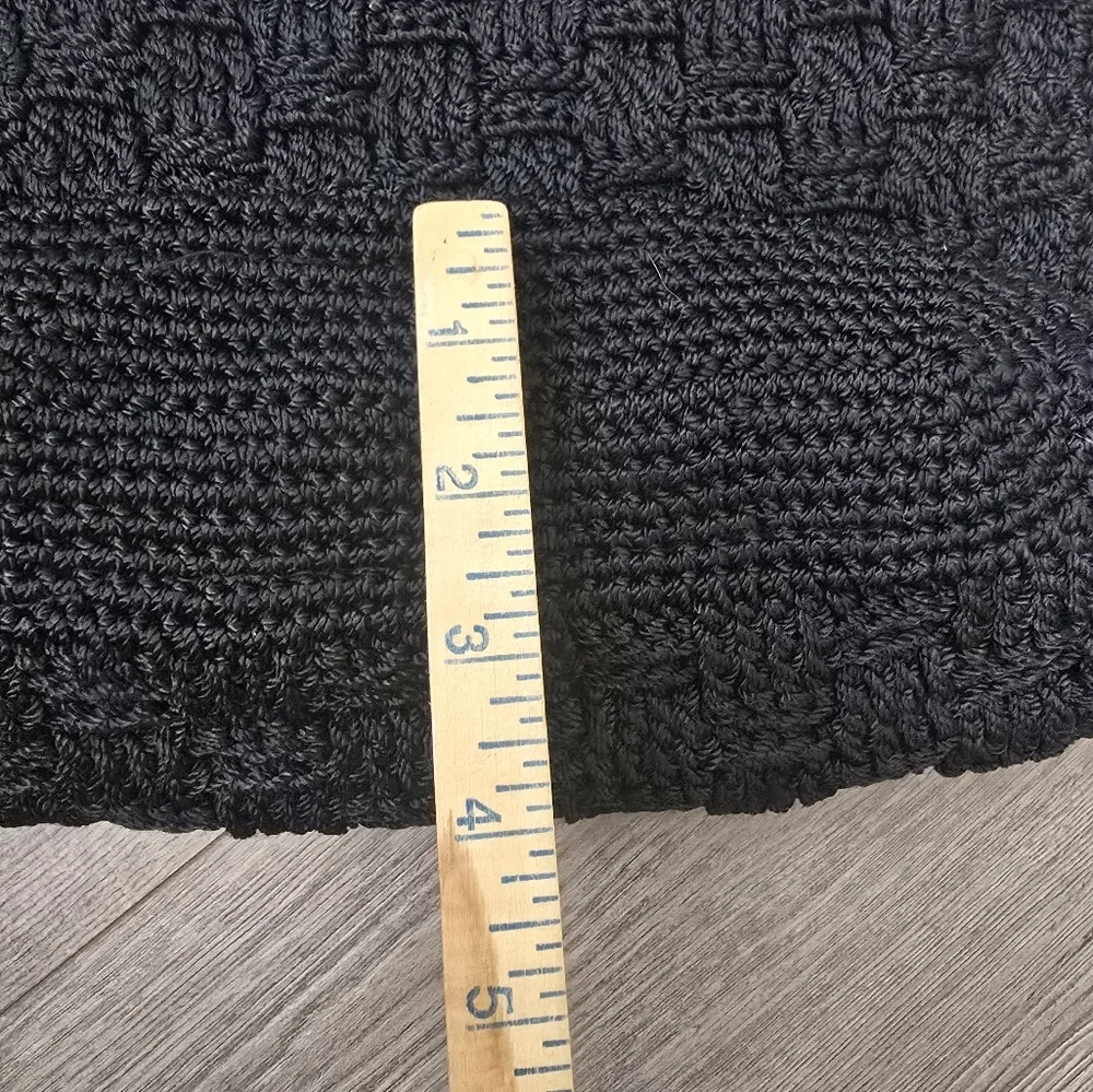The Sak Handmade In Indonesia Black Woven Crochet Pattern Minimalist Boho